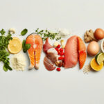 Healthy whole foods including fruits, vegetables, legumes, and lean proteins aligned with the 2025 Dietary Guidelines for heart health