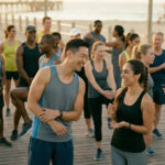 A group of fit people discussing how long it takes to improve arterial health.